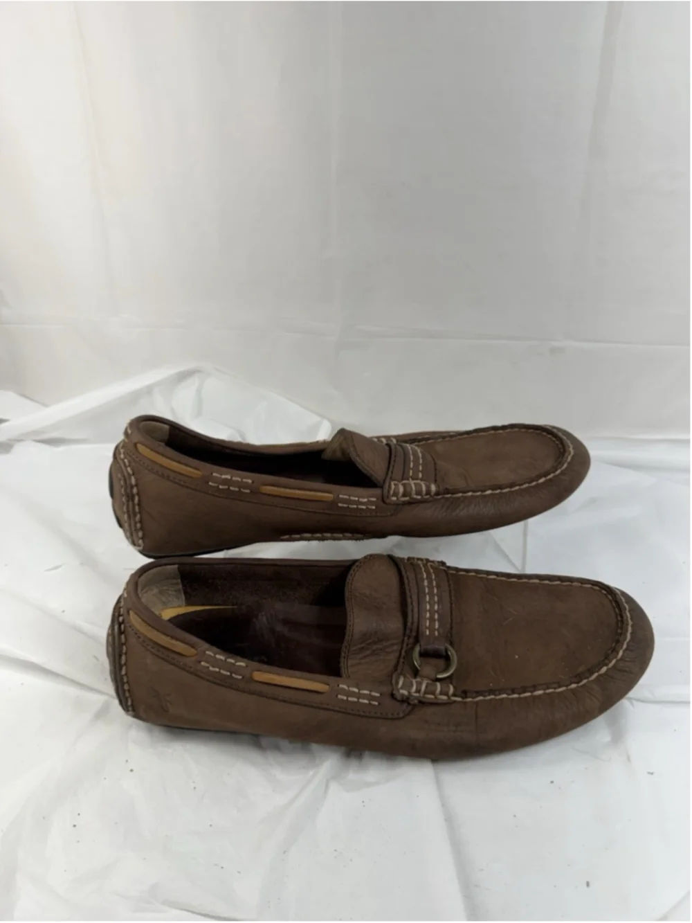 Frye Mens Size 10 West Ring Driver Leather Slip On Driving Moccasin Shoes